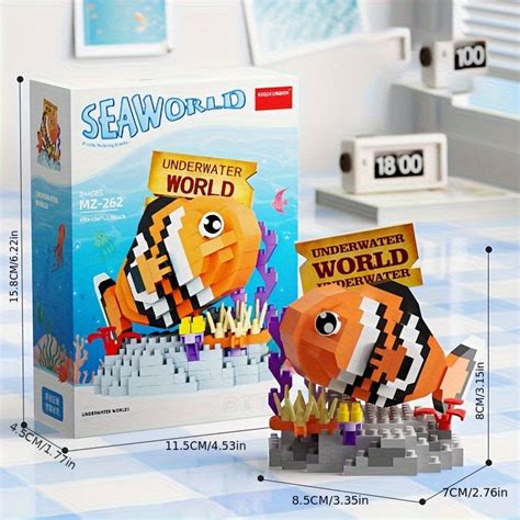 Micro Building Blocks Clownfish Ocean Animal Model Assembly – CRAZE