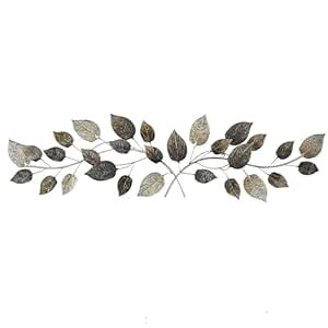 Buy Deco 79 Metal Leaf Home Wall Decor Long Textured Wall Sculpture ...
