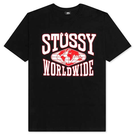 Worldwide Tee - Black | Stussy, Tee shirt designs, Home t shirts