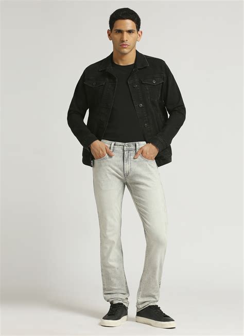 Vapour Light Grey Mid Rise Slim Fit Powerflex Jeans | Pepe Jeans India