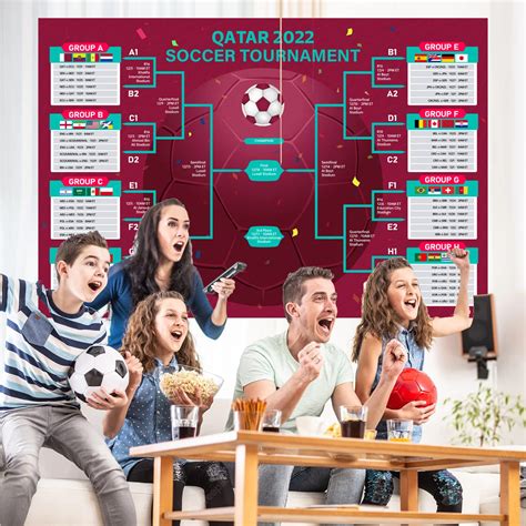 Buy Qatar 2022 World Soccer Football Cup Game Wall Chart Poster - World ...