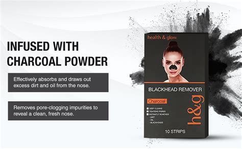 Health & Glow Charcoal Blackhead Remover Nose Strips Mask, Pack Of 10 ...
