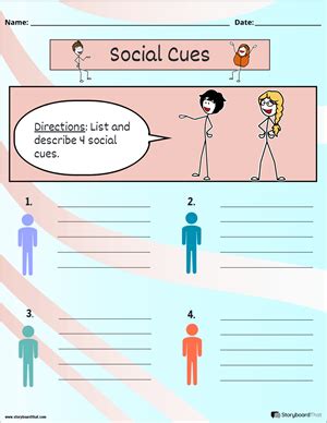 Teach Social Cues: Free Worksheets from Storyboard That