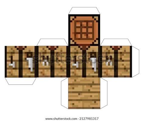 Crafting Table Papercraft 的图像结果