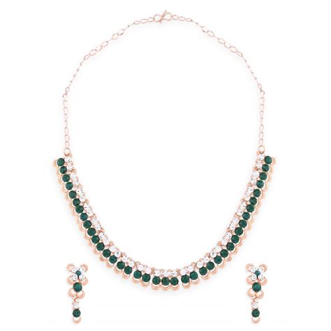 Buy Fida Wedding Luxurious Gold-Plated Emerald American Diamond ...