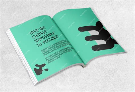 Open magazine mockup realistic book customizable design psd | Premium PSD