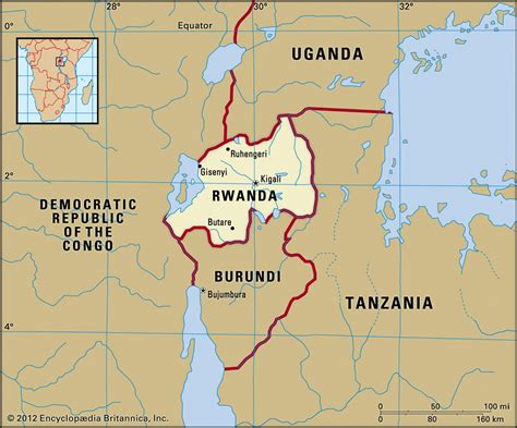 Map of Rwanda and geographical facts, Where Rwanda on the world map - World