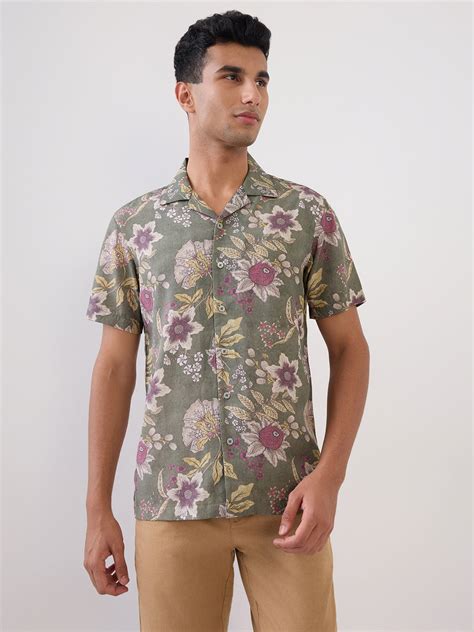Colorplus Men Green Regular Fit Printed Casual Shirt – MyRaymond