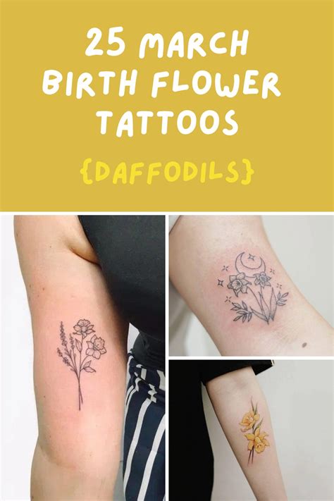 25 March Birth Flower Tattoos {Daffodils} - Tattoo Glee
