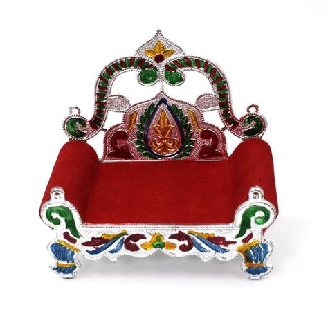 Buy The Dreamkart Solid Wood Singhasan Chair for Home Temple, God and ...