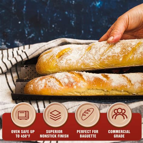 Snapklik.com : KITESSENSU Nonstick Baguette Pans For French Bread Baking
