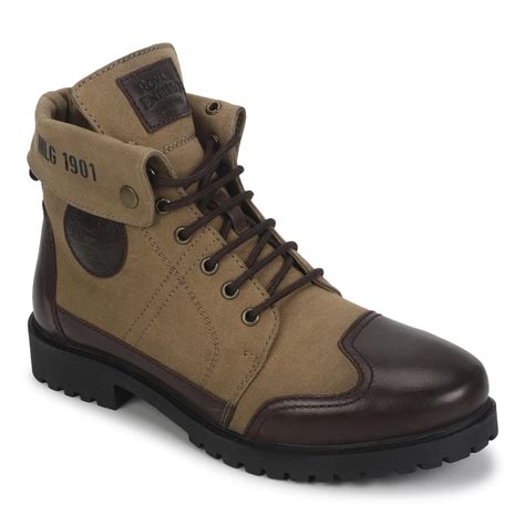 Royal Enfield Kargil Boots Khaki Shoes-UK 10 (RLCSOA220333) : Amazon.in ...