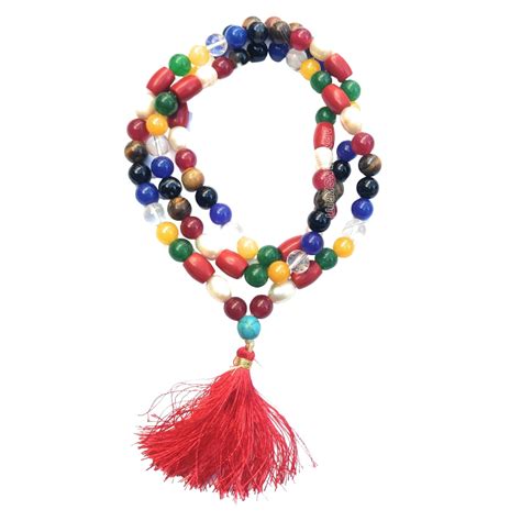 Apnisanskriti Multi Colour Mala (27 Inch, 9 Colour Beads, Lab Certified ...