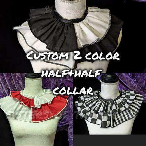 Custom Colors Clowncore Neck Collar Neck Ruff Ruffle Two Tone Half ...