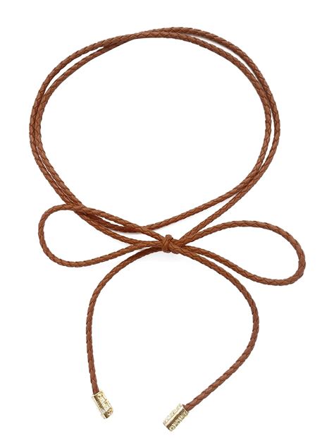 Buy Women PU leather Knitted Waist Belt/Rope/Chain in Solid Colors (tan ...