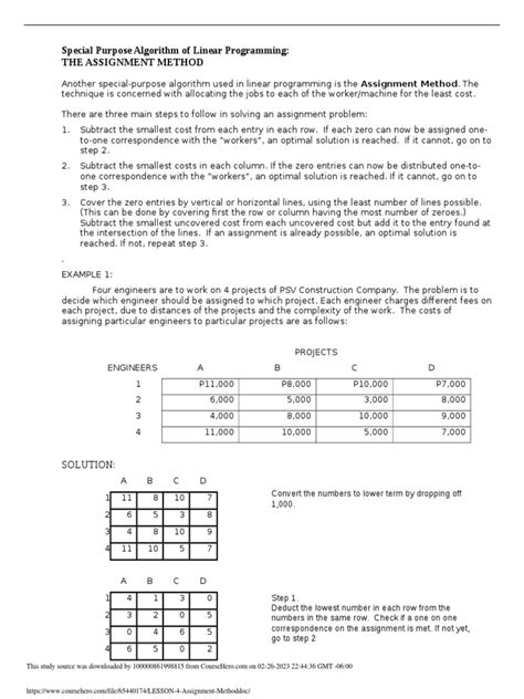 Example of Assignment Method 的图像结果