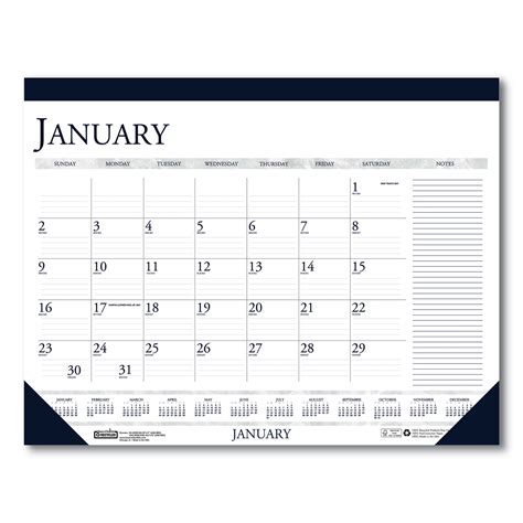 House of Doolittle Recycled Two-Color Monthly Desk Pad Calendar w/Large ...