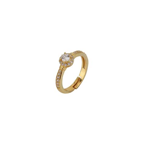 Buy Carlton London Gold Toned CZ Studded Gold Plated Couple Ring Online