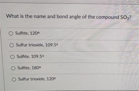 So3 Bond Angle