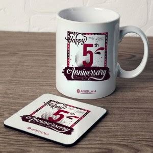 Jhingalala Happy 5th Anniversary Printed with Coaster Combo Gift for ...
