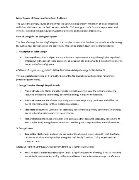 Major Source of Energy on Earth - It emits energy in the form of ...