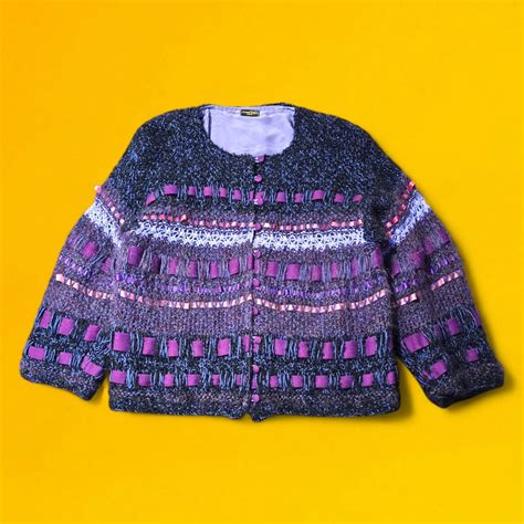 Vintage Yvonne Bergin Ireland Mohair Cardigan Sweater… - Gem