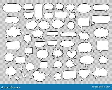 Comic Speech Bubbles. Cartoon Comics Talking And Thought Bubbles. Retro ...