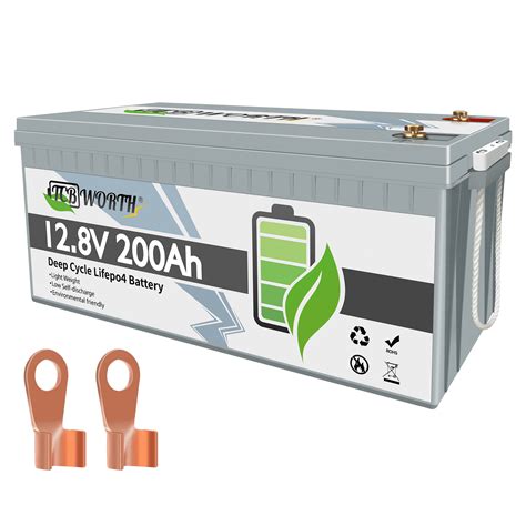 Buy TCBWORTH Lithium Battery 12V 200Ah LiFePO4 Batteries with 100A BMS ...
