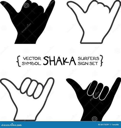Vector Surfers Shaka Hand Sign Stock Vector - Illustration of sign ...
