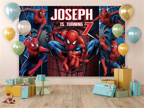 Spiderman Birthday Backdrop, Spiderman Birthday Party, Spiderman Party ...