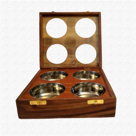 Buy Online Multiutility Brass Inlay Wooden Dry fruit box with 4 steel ...