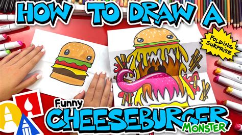 How To Draw A Cheeseburger Monster - Art For Kids Hub