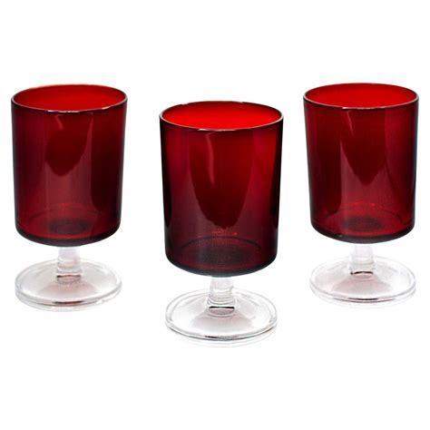 Arcoroc Ruby Desert Glasses France by J. G. Durand For Sale at 1stDibs ...