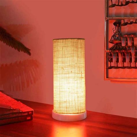 Pure White Wood & Jute Table Lamp with Shade Without Bulb | 5 x 11 inc ...
