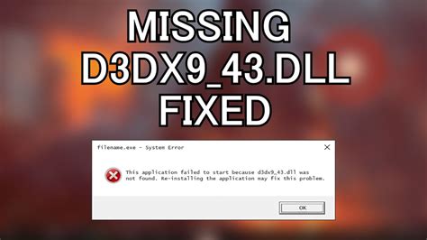 Image result for The Code Execution Cannot Proceed D3dx9 43