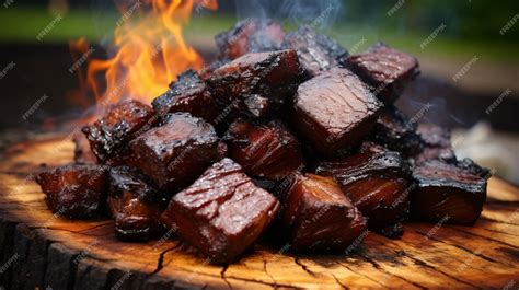 Premium Photo | Homemade smoked burnt ends bbq