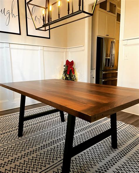 Modern Black Walnut Farmhouse Table With Breadboard Ends | Amish Made ...