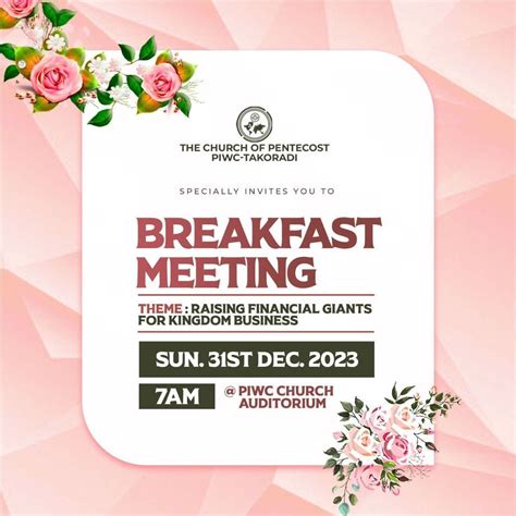 BREAKFAST MEETING, PIWC Takoradi, December 31 2023 | AllEvents.in