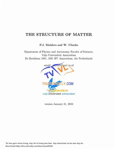 [pdf] The Structure Of Matter - Mulders | Thư Viện Vật Lý