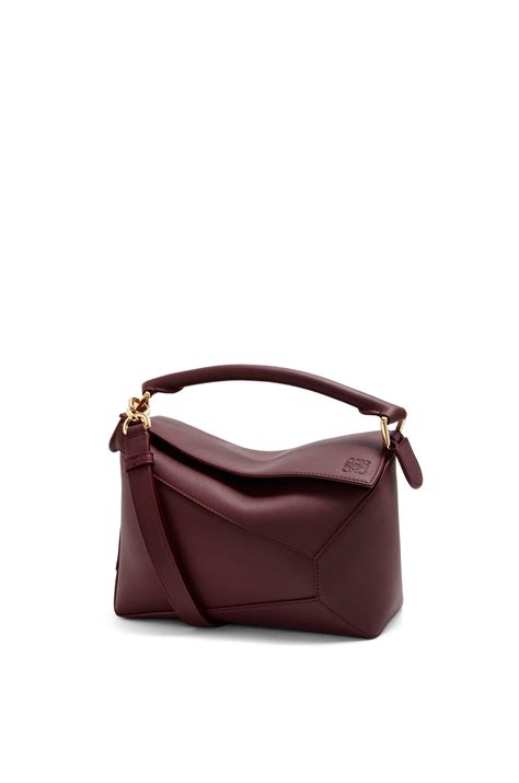 Small Puzzle bag in classic calfskin Dark Burgundy - LOEWE
