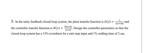 Image result for Unity Feedback Closed Loop Transfer Function