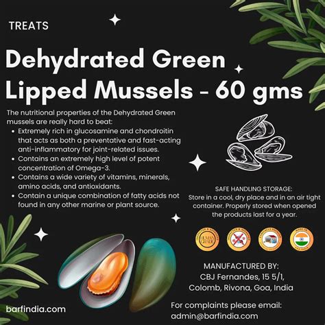 Joint Health - Dehydrated Green Lipped Mussels - 60 gms