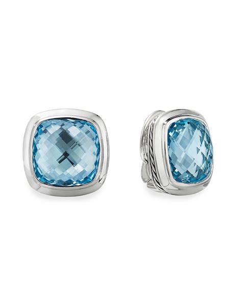 David Yurman Albion Stud Earrings w/ Blue Topaz | Neiman Marcus