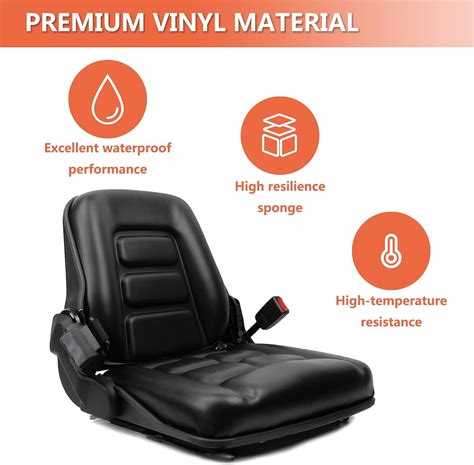 Buy Universal Forklift Seat with Adjustable Back,Safety Belt And ...