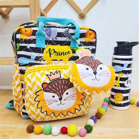 Buy Black White Animals Box Backpack Online In India | Rosada Baby