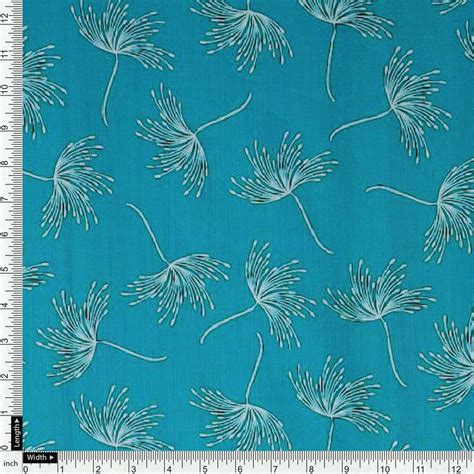 Teal Floral Printed Muslin Fabric Unstitched – FAB VOGUE Studio®