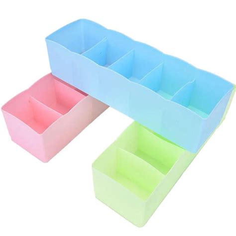 5-Compartments Socks/Handkerchief/Underwear Storage Box, Socks Drawer ...