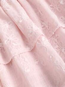 Sweetra Women's French Style Sweet Pink Jacquard Double-Layer Ruffle ...