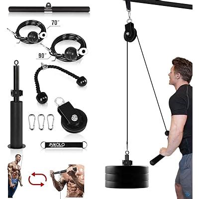 Buy MOFANG Fitness LAT and Lift Pulley System, Dual Cable Machine70 and ...