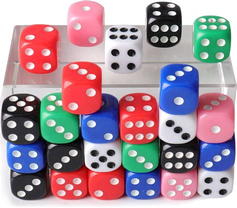 ODSPTER Dice Set,30x Dice 6 Sided- 16mm Six Sided Dice Set Coloured ...